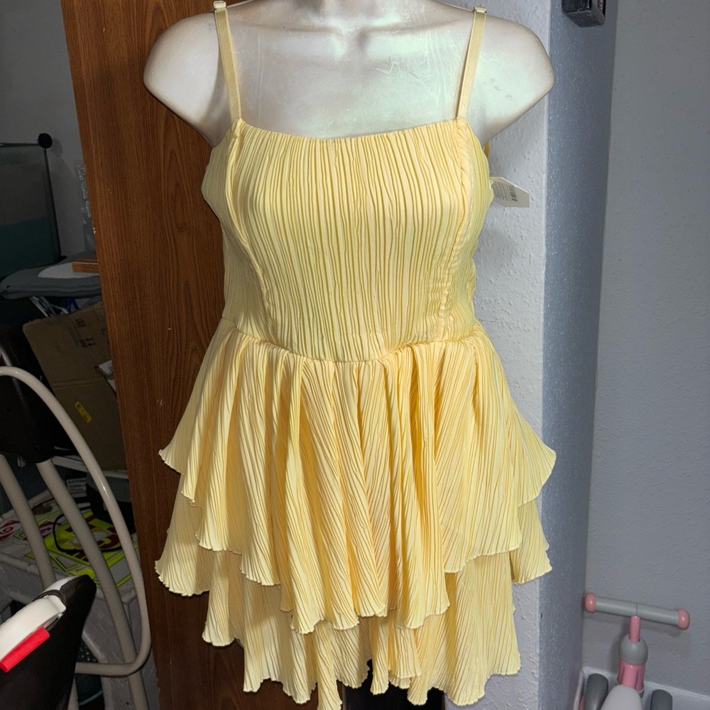 OW collection crush dress, yellow size medium